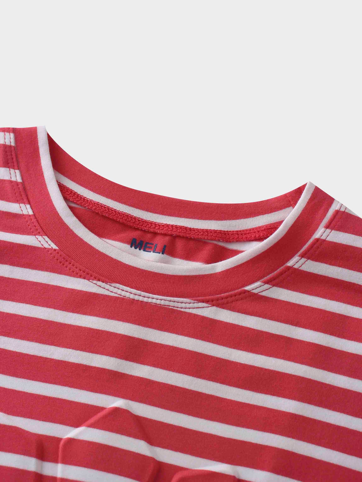 Crown Embossed T-Shirt-Coral/White