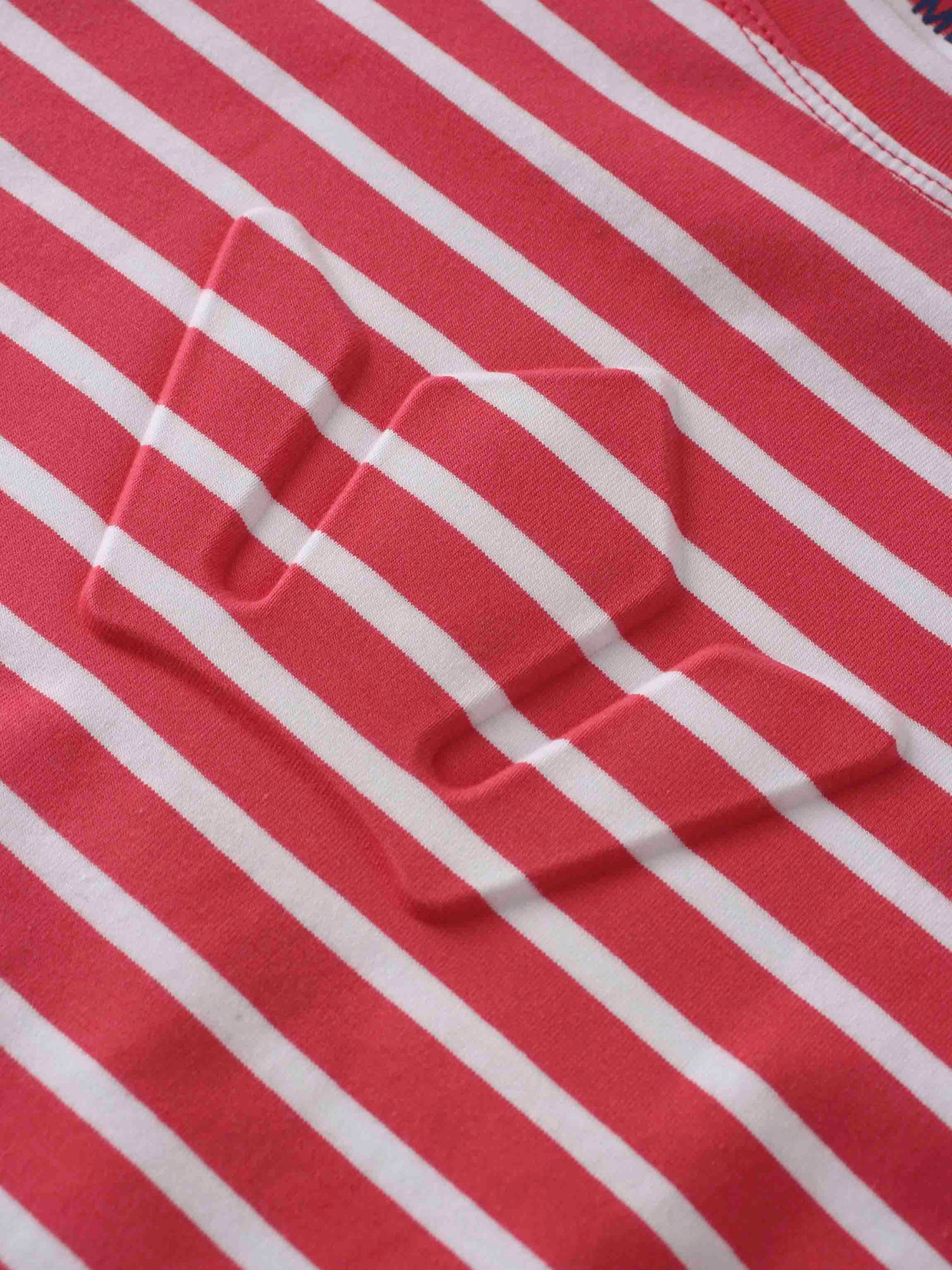 Crown Embossed T-Shirt-Coral/White