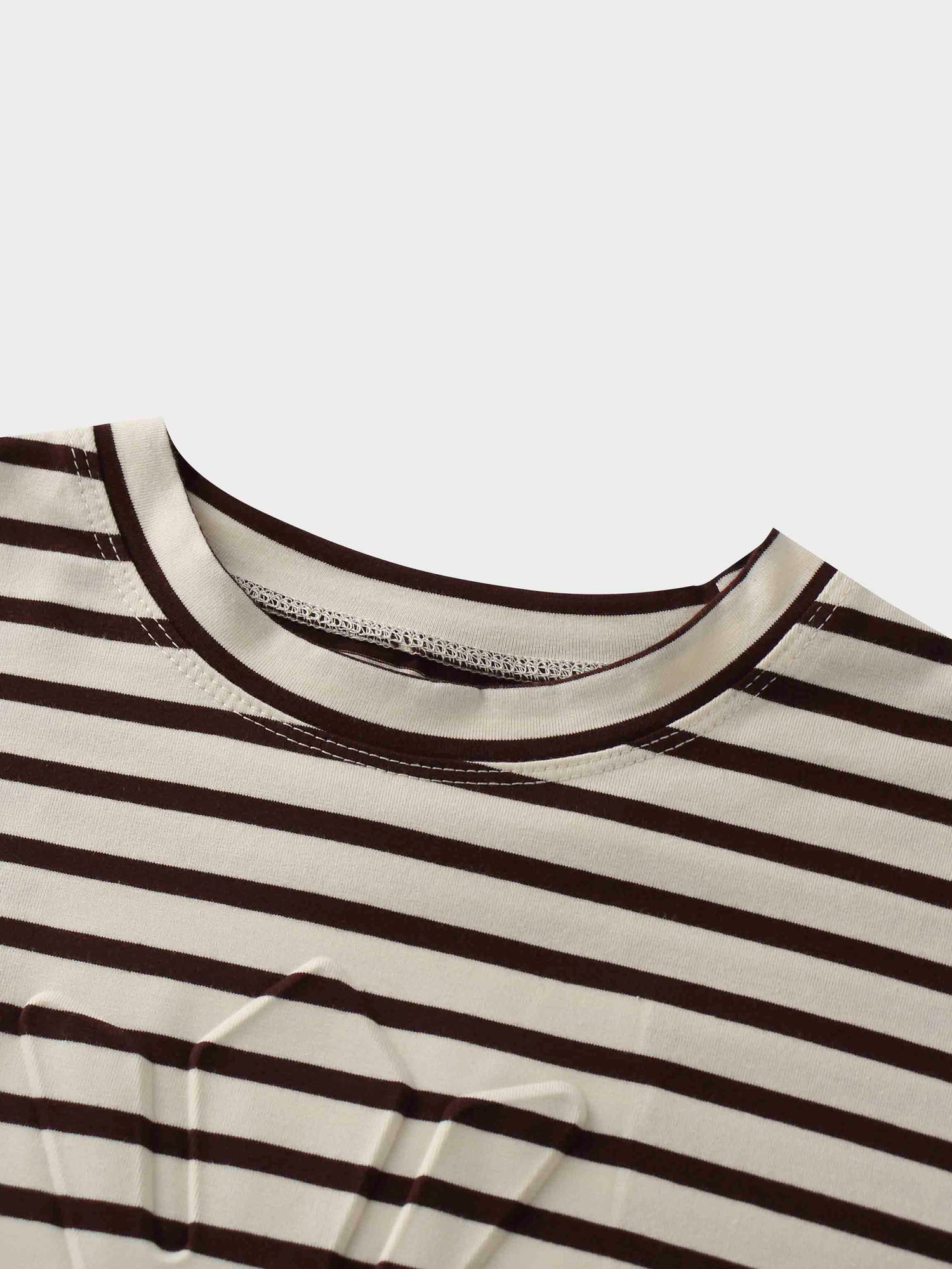 Crown Embossed T-Shirt-Brown/Ivory