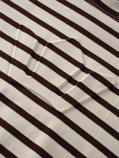 Crown Embossed T-Shirt-Brown/Ivory