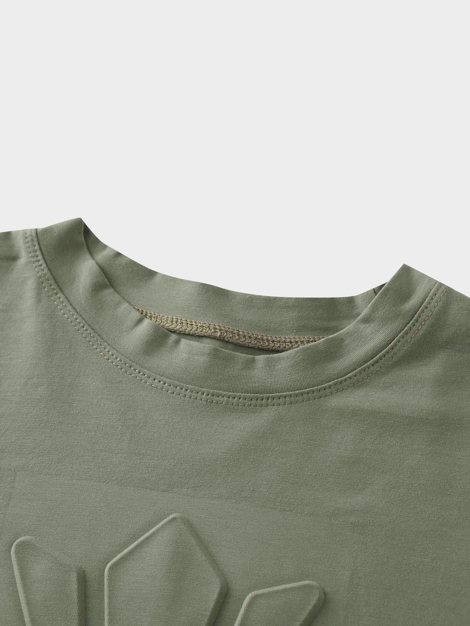 Crown Embossed T-Shirt-Sage