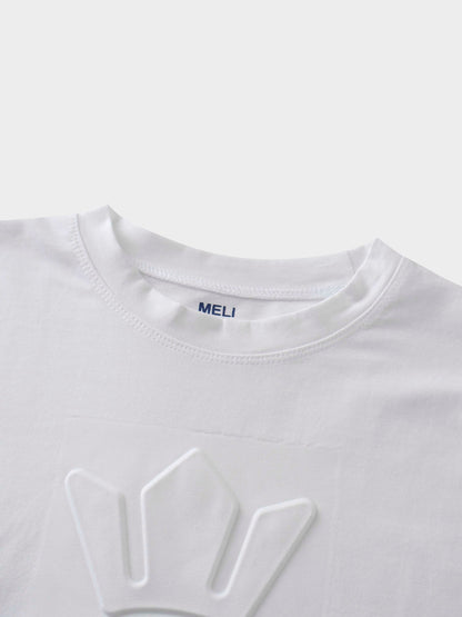 Crown Embossed T-Shirt-White