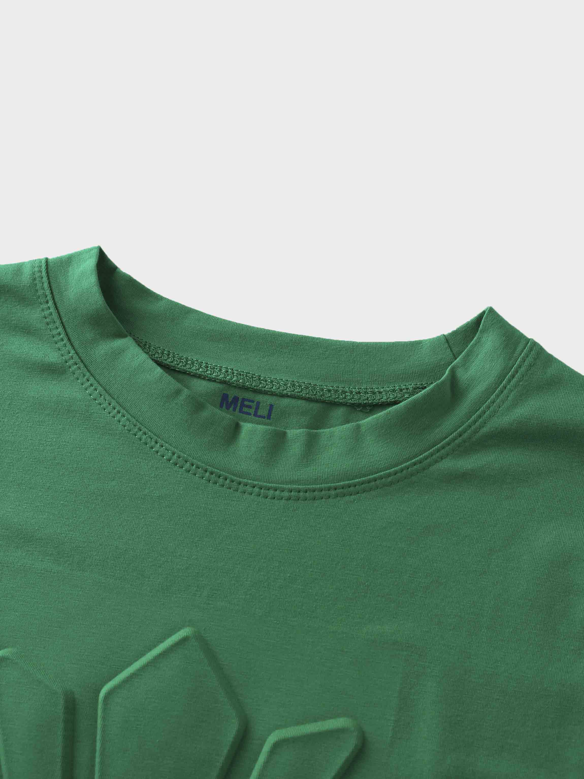 Crown Embossed T-Shirt-Kelly Green