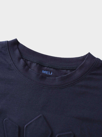 Crown Embossed T-Shirt-Navy