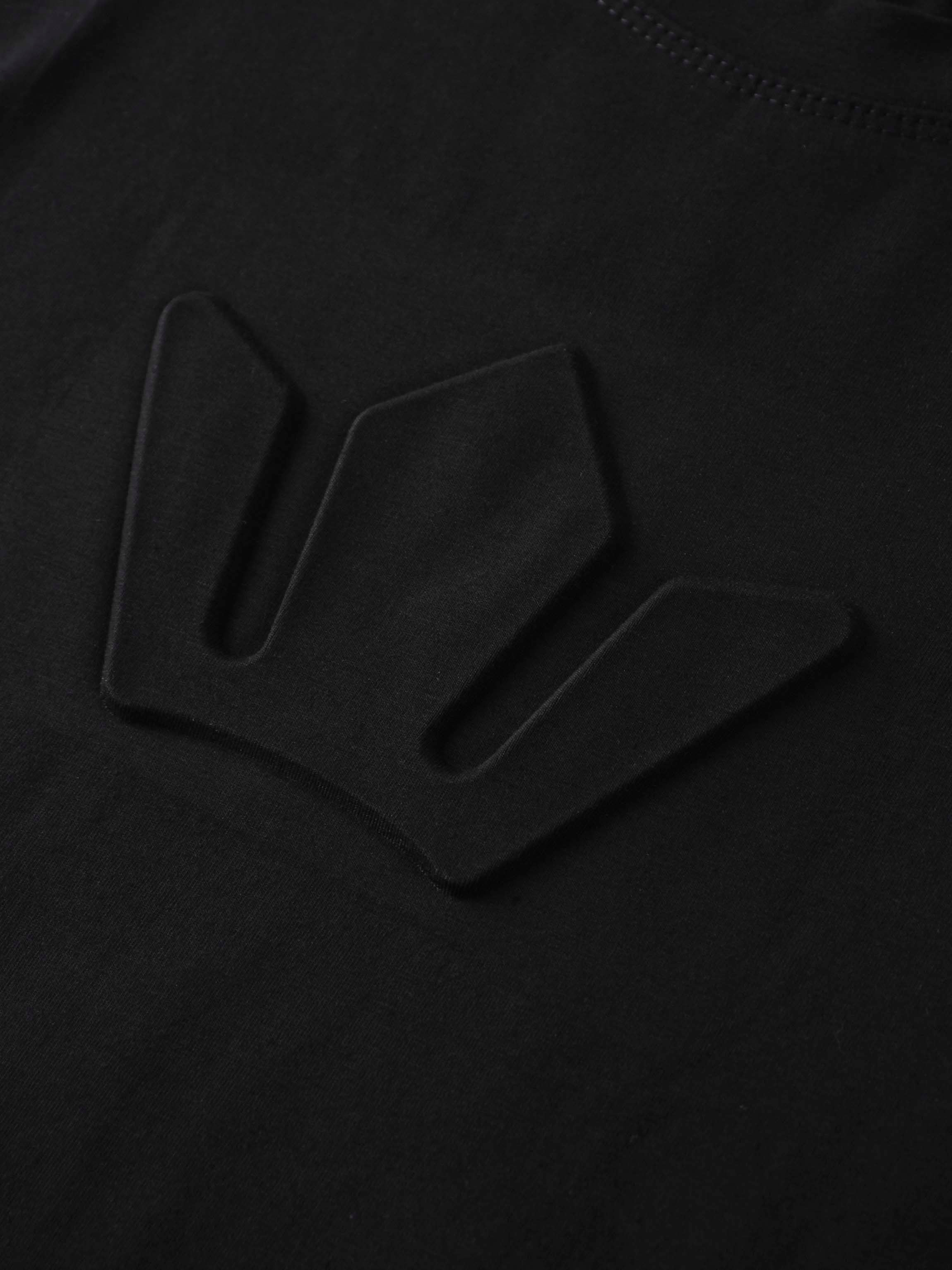 Crown Embossed T-Shirt-Black