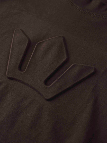 Crown Embossed T-Shirt-Brown