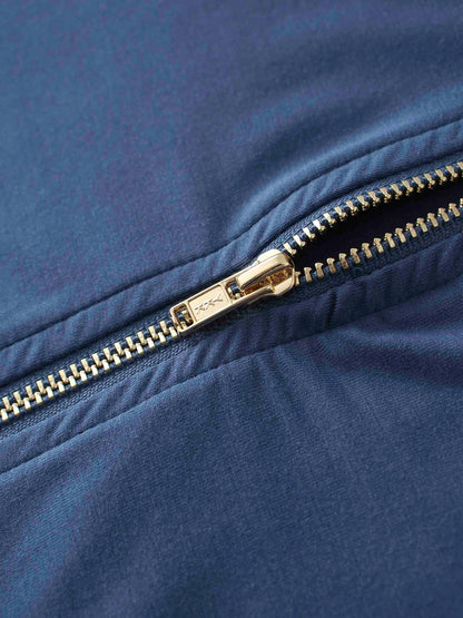 Modal Zip Up Bomber-Blue