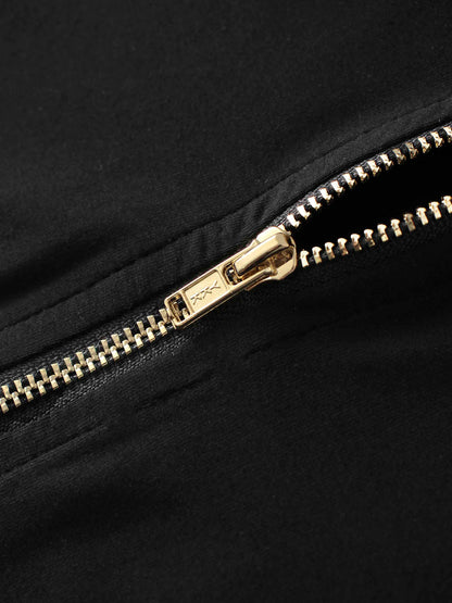 Modal Zip Up Bomber-Black