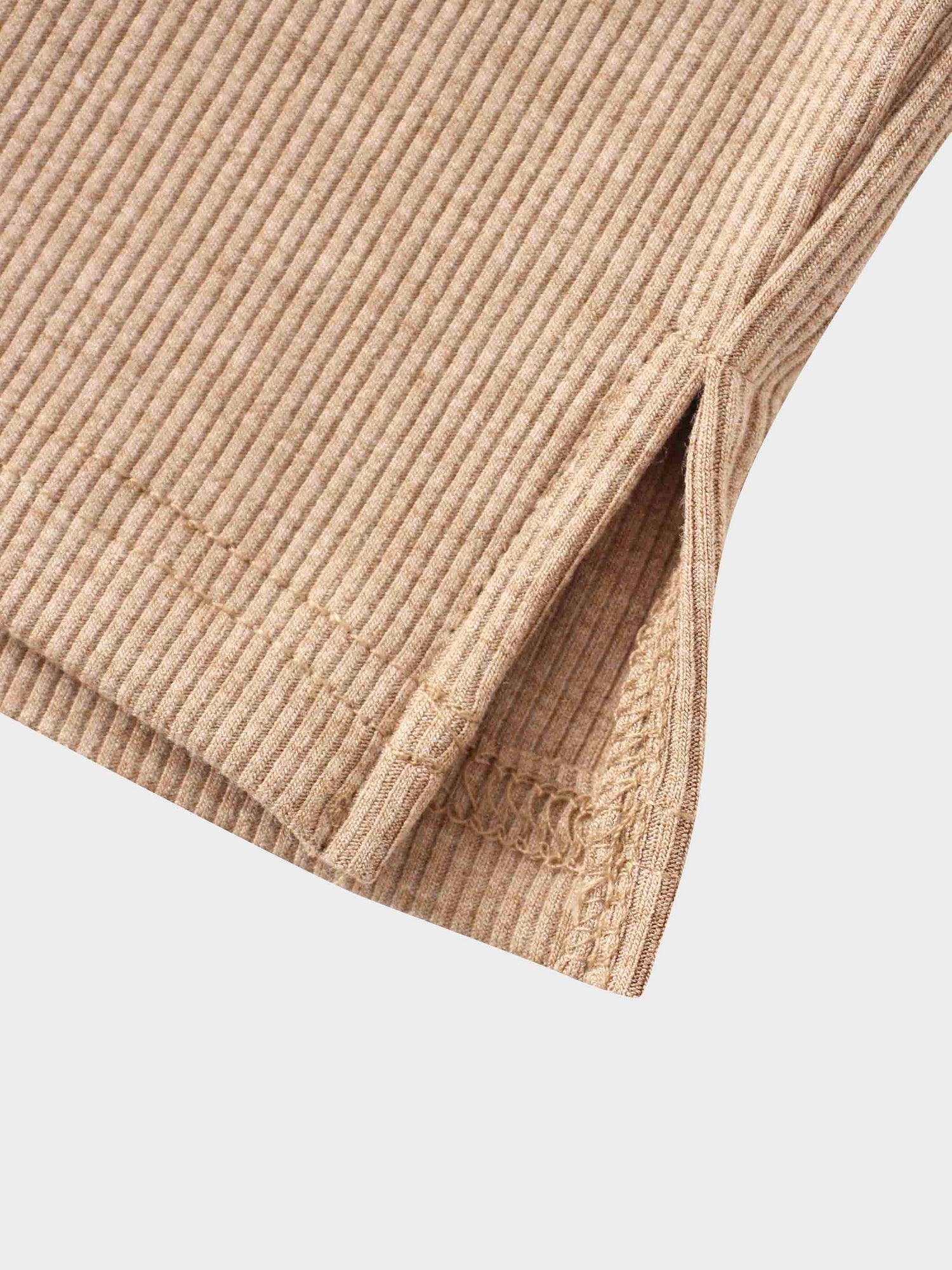 Ribbed Sleeveless Maxi Dress-Heathered Oatmeal