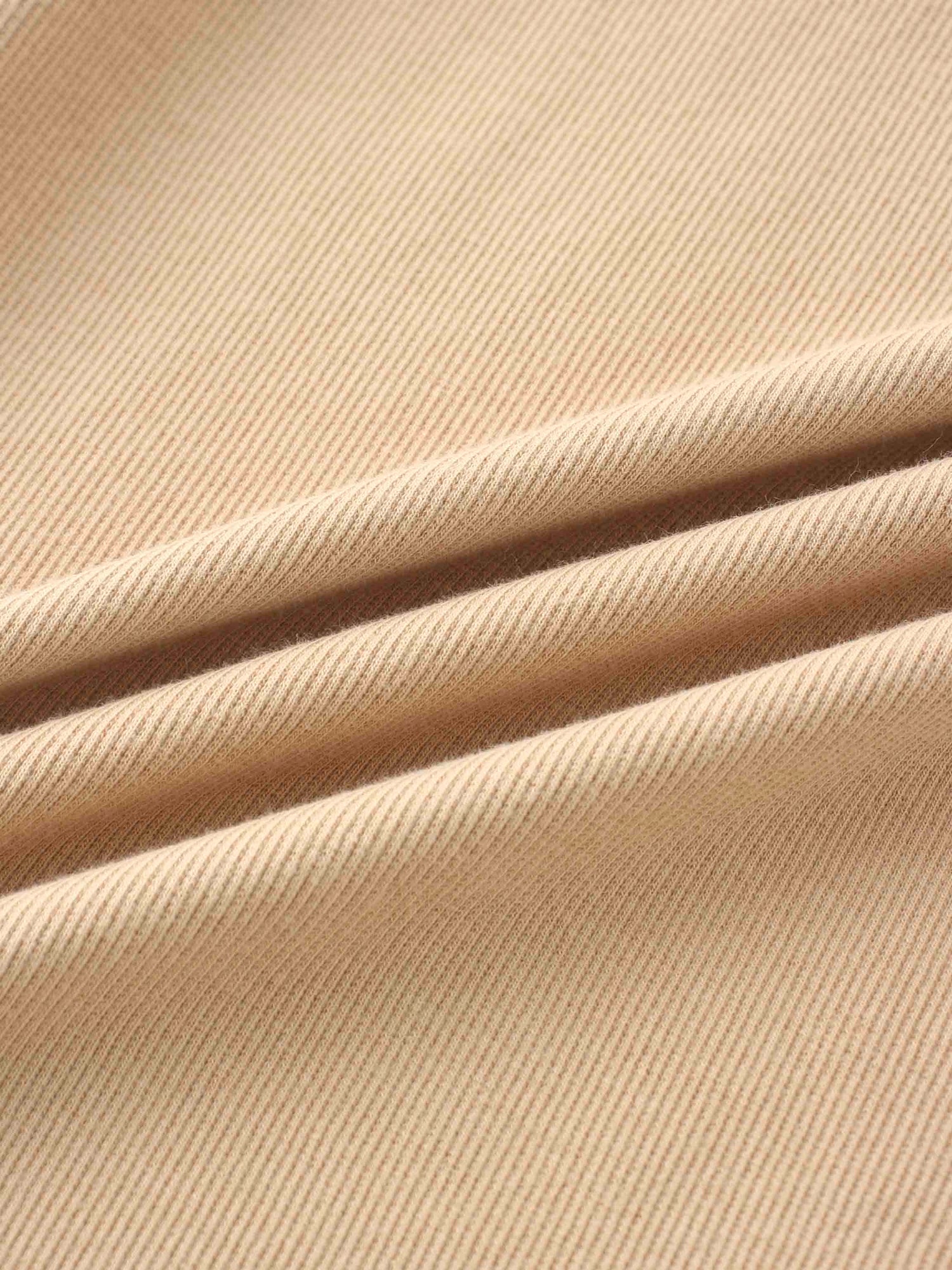 Ribbed Crew Neck Puff Sleeve Top-Tan