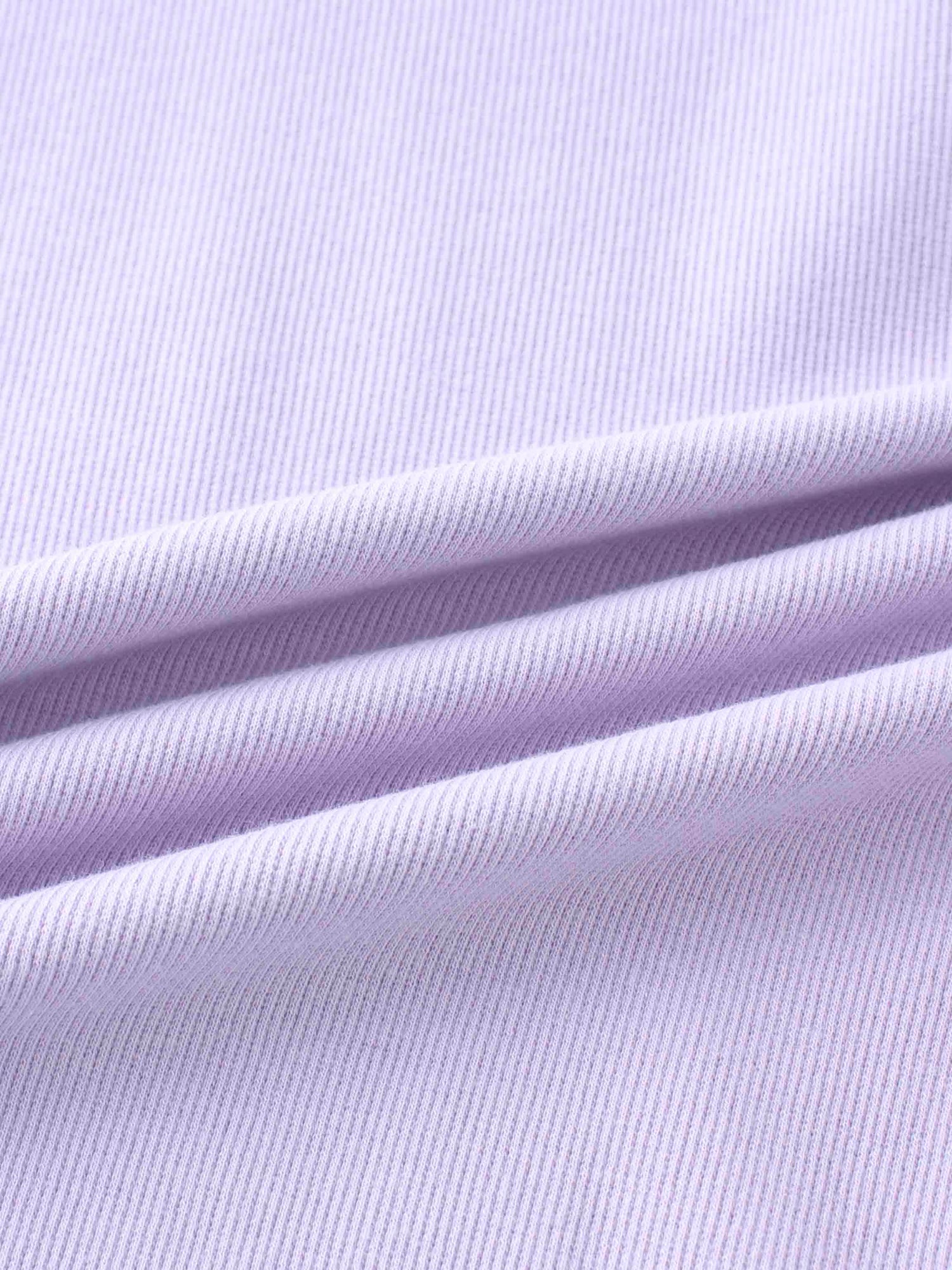 Ribbed Crew Neck Puff Sleeve Top-Lavender