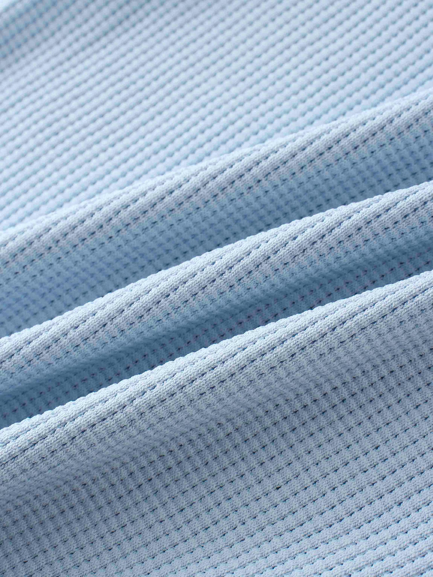 Waffle Collared Sweater-Light Blue