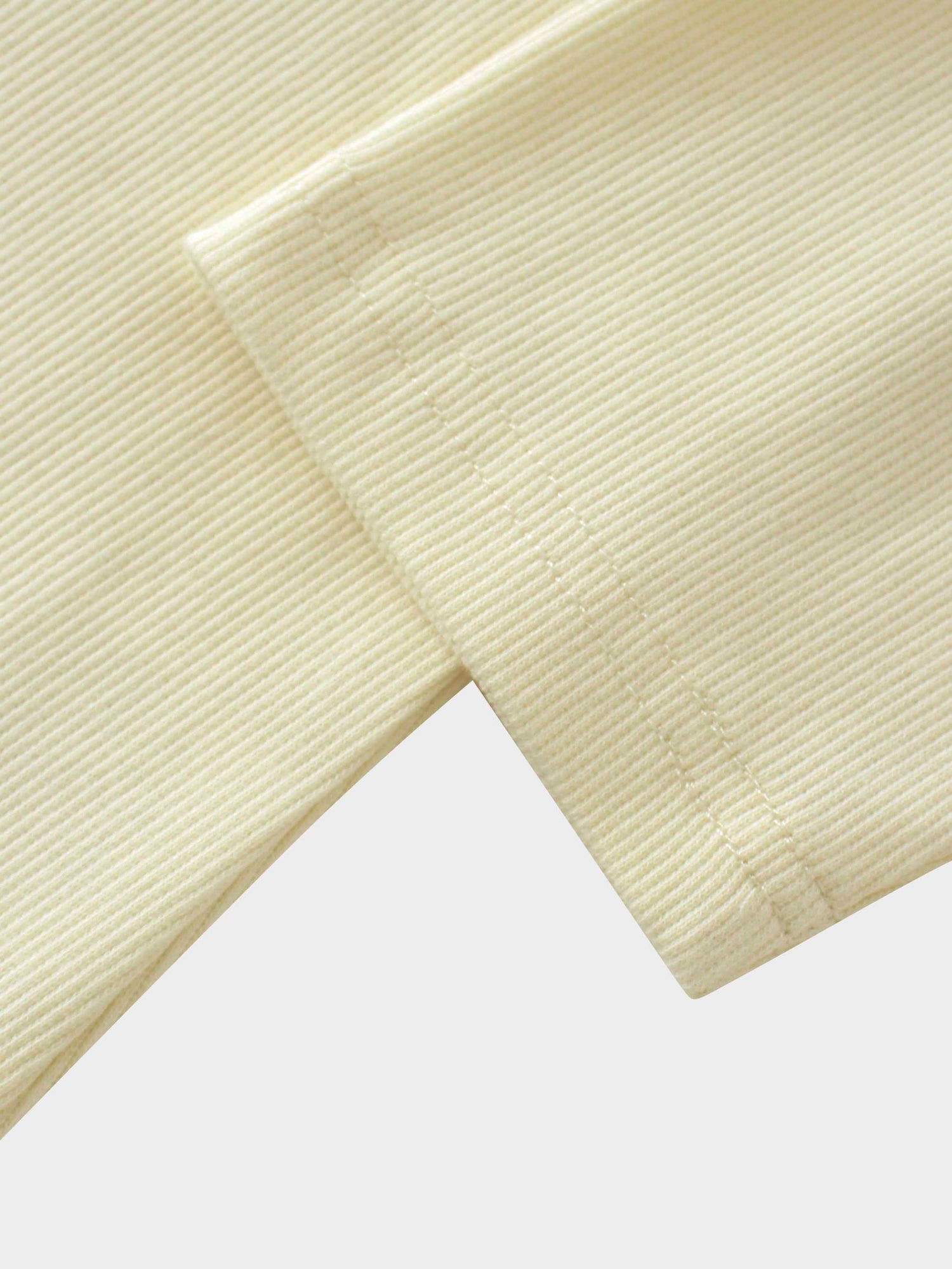 Ribbed Crew Neck Puff Sleeve Top-Ivory