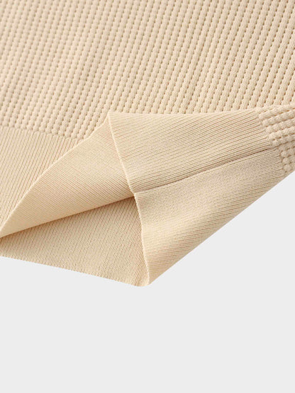 Waffle Collared Sweater-Bone