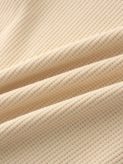 Waffle Collared Sweater-Bone