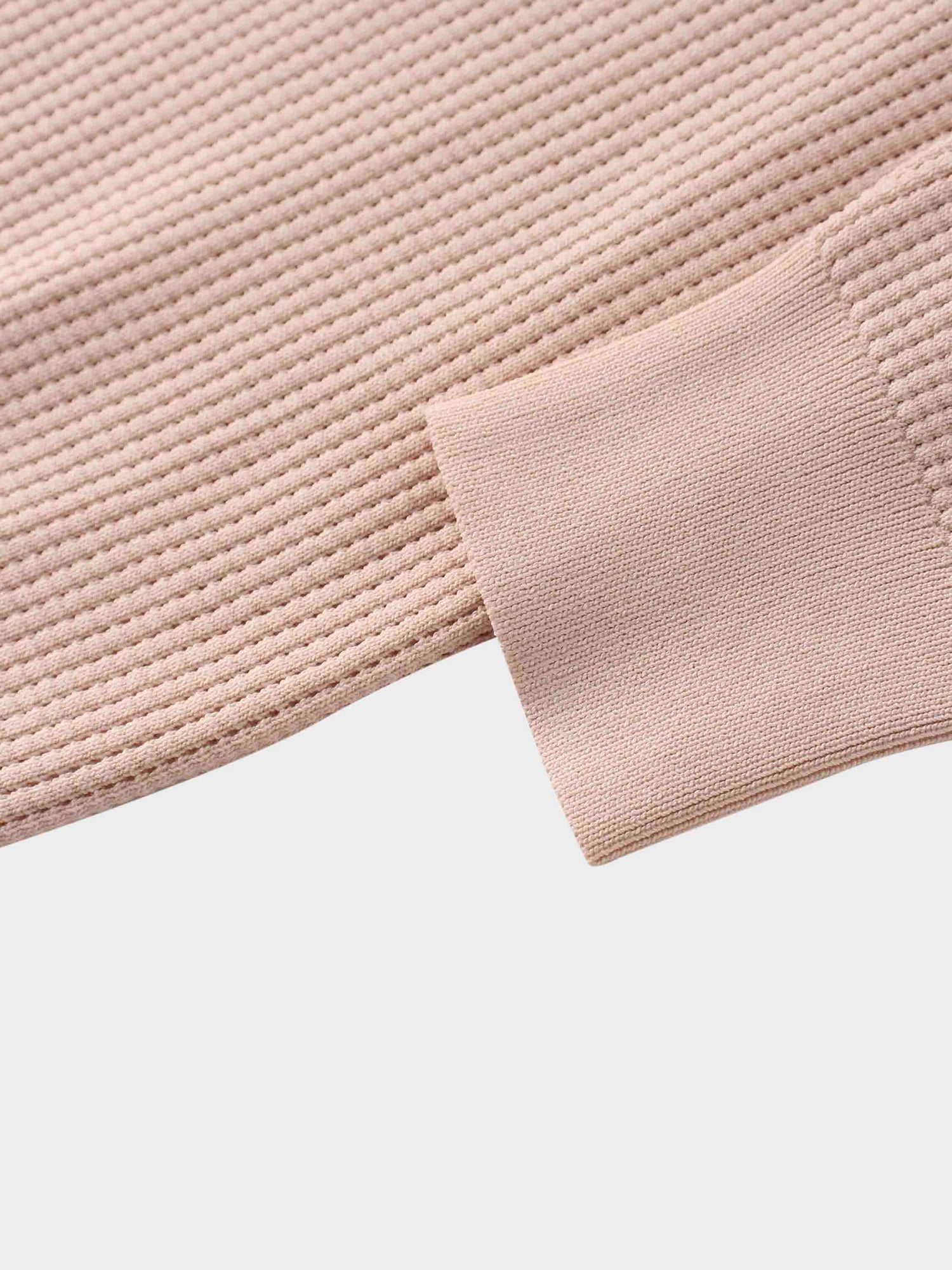 Waffle Collared Sweater-Blush
