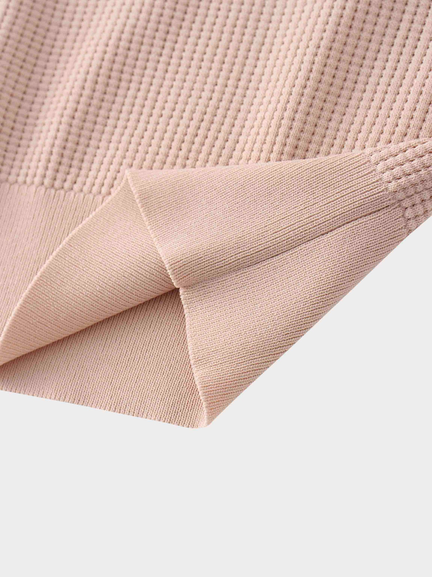 Waffle Collared Sweater-Blush