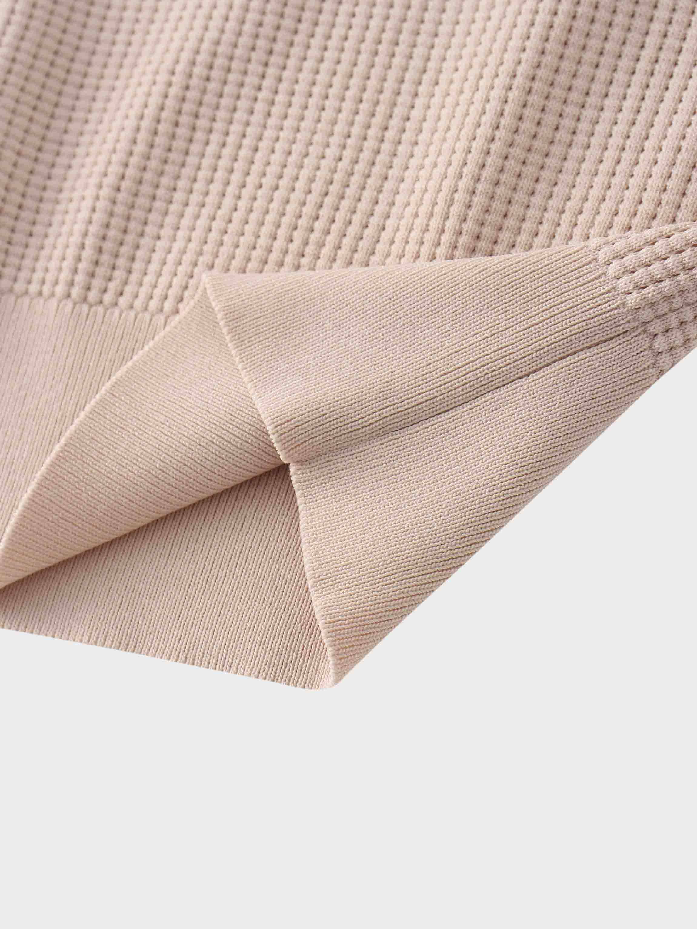 Waffle Collared Sweater-Blush