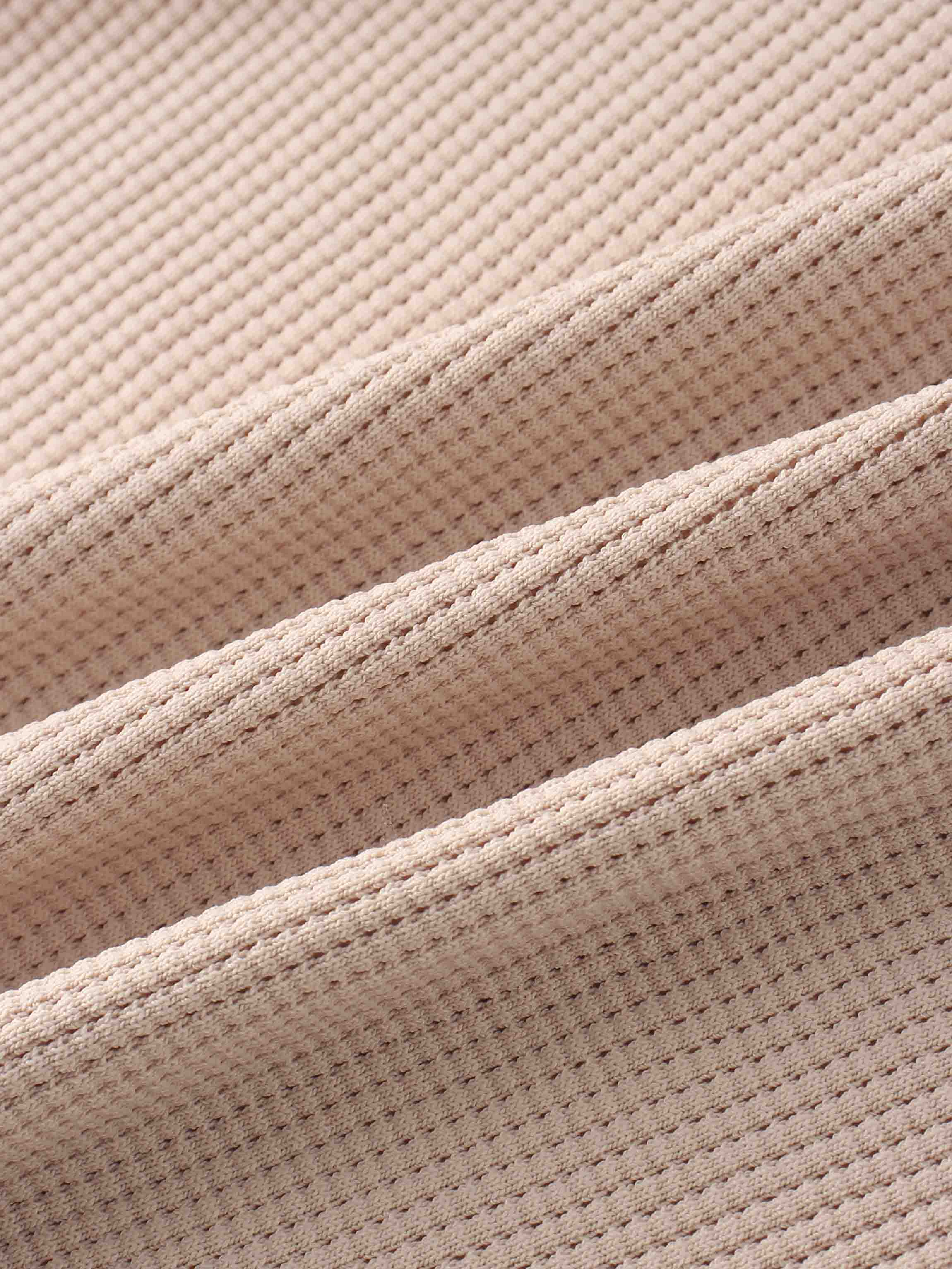 Waffle Collared Sweater-Blush