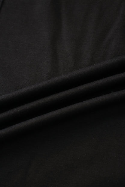 Drawstring Pocket T-Shirt Skirt-Black