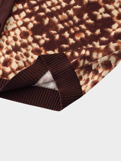 Buttoned Cardigan-Brown Speckled