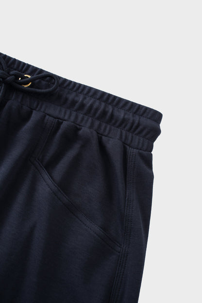 Drawstring Pocket T-Shirt Skirt-Navy
