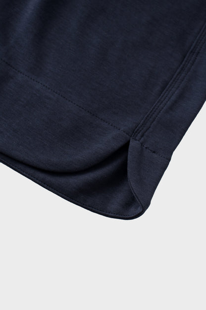 Drawstring Pocket T-Shirt Skirt-Navy