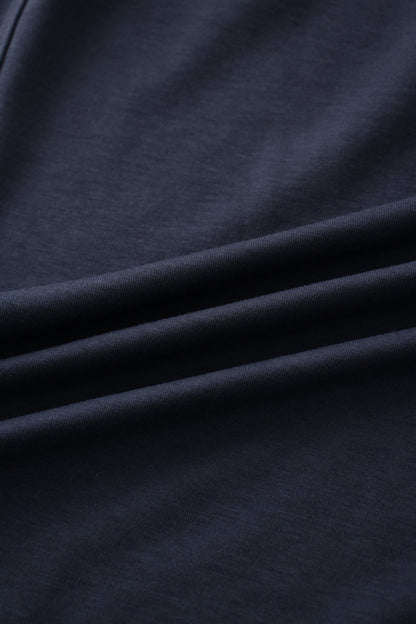 Drawstring Pocket T-Shirt Skirt-Navy