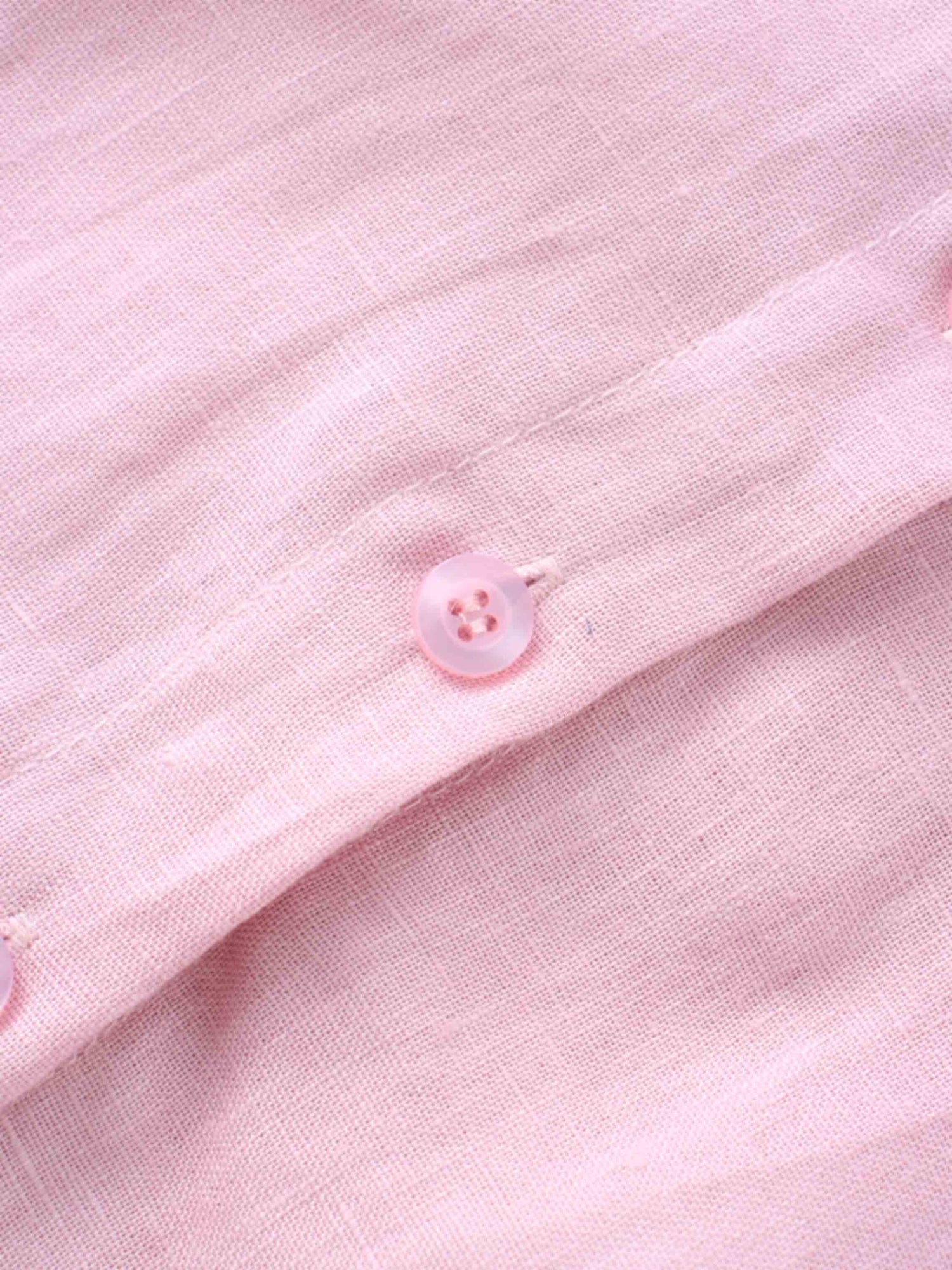 Linen Button Down Blouse-Blush