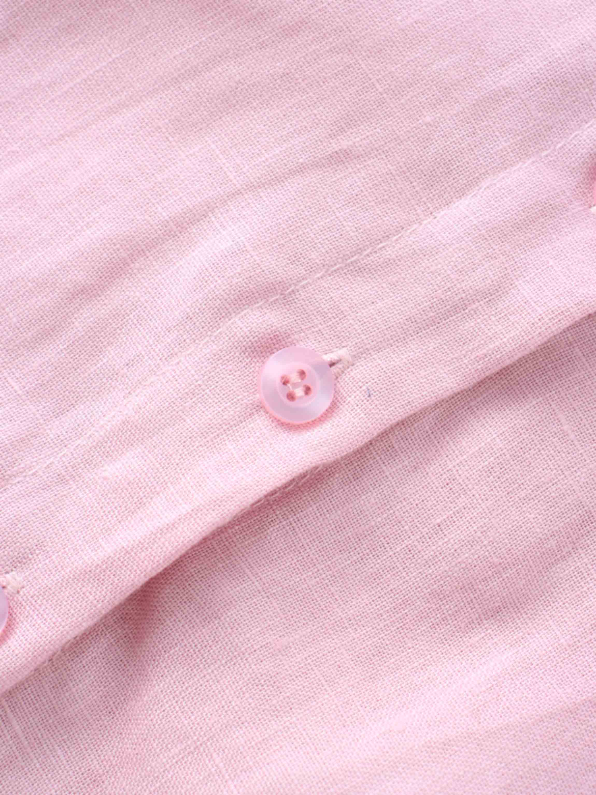 Linen Button Down Blouse-Blush