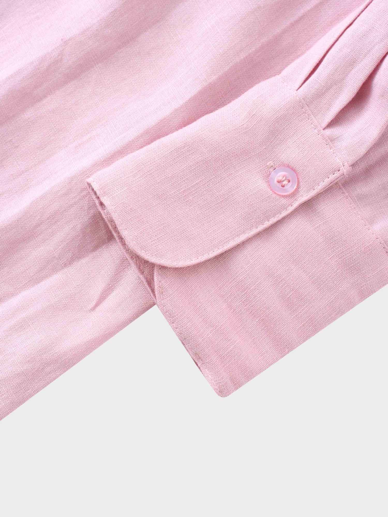 Linen Button Down Blouse-Blush