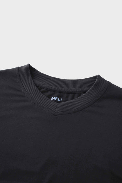 CROPPED TEE-BLACK