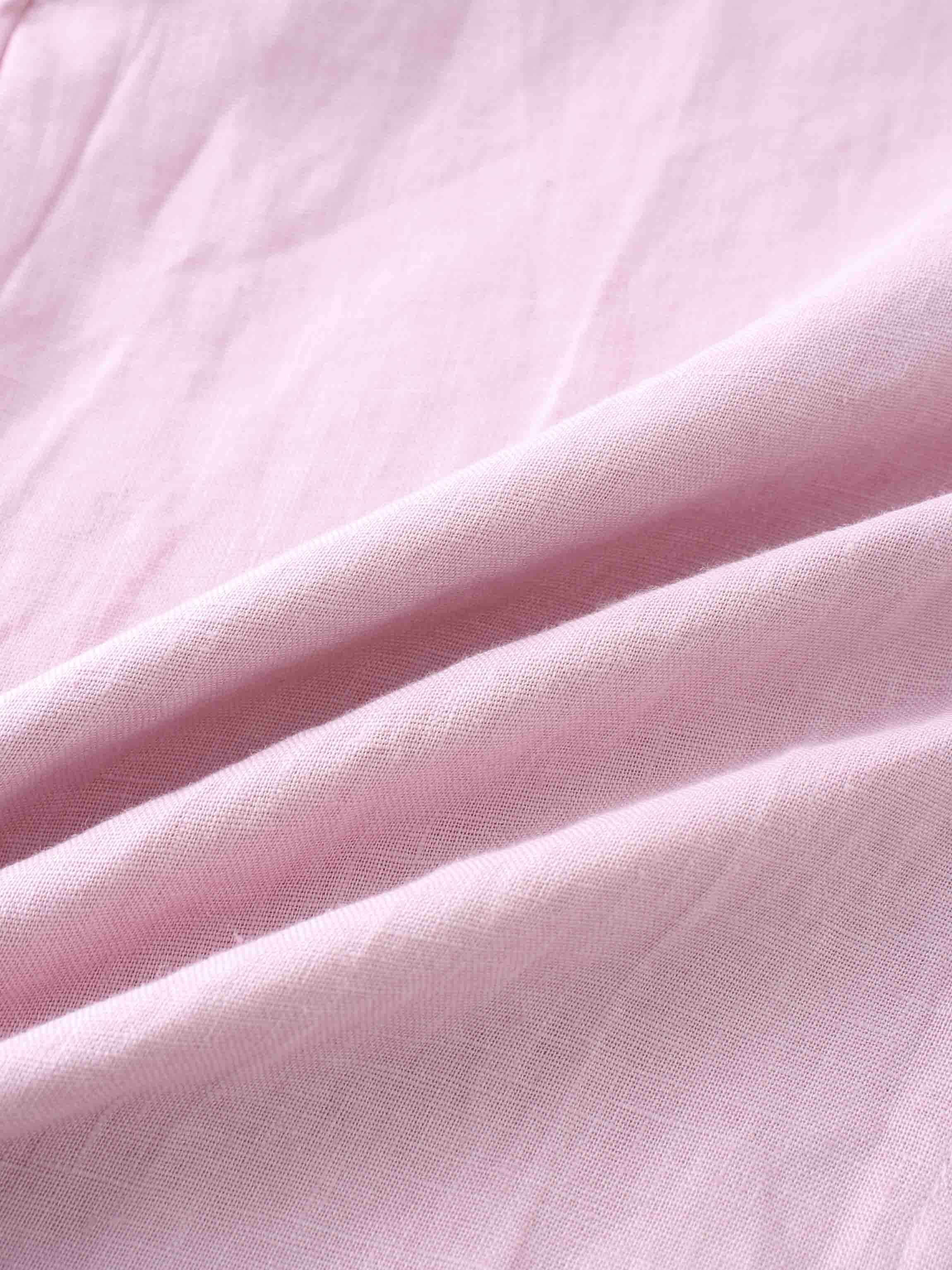 Linen Button Down Blouse-Blush