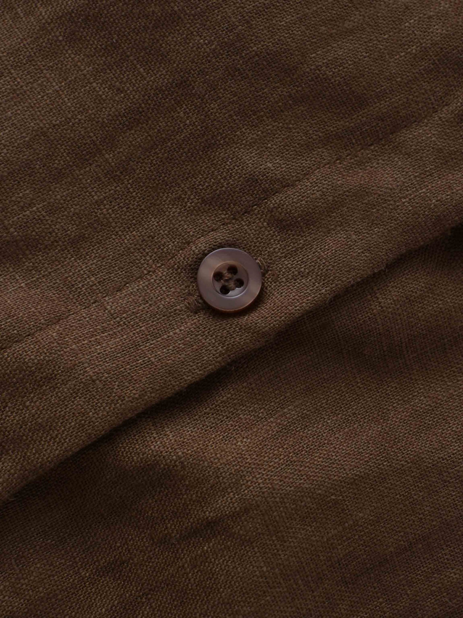 Linen Button Down Blouse-Brown