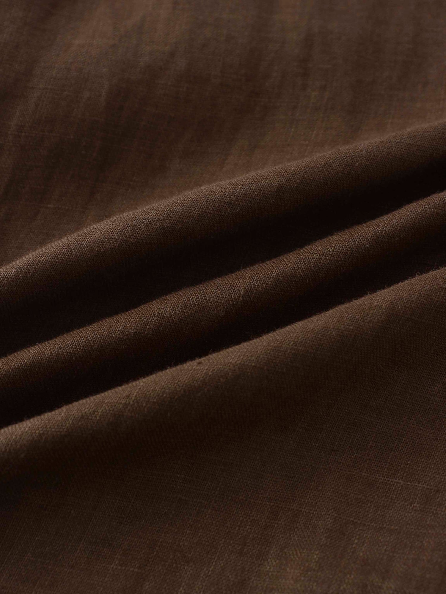 Linen Button Down Blouse-Brown