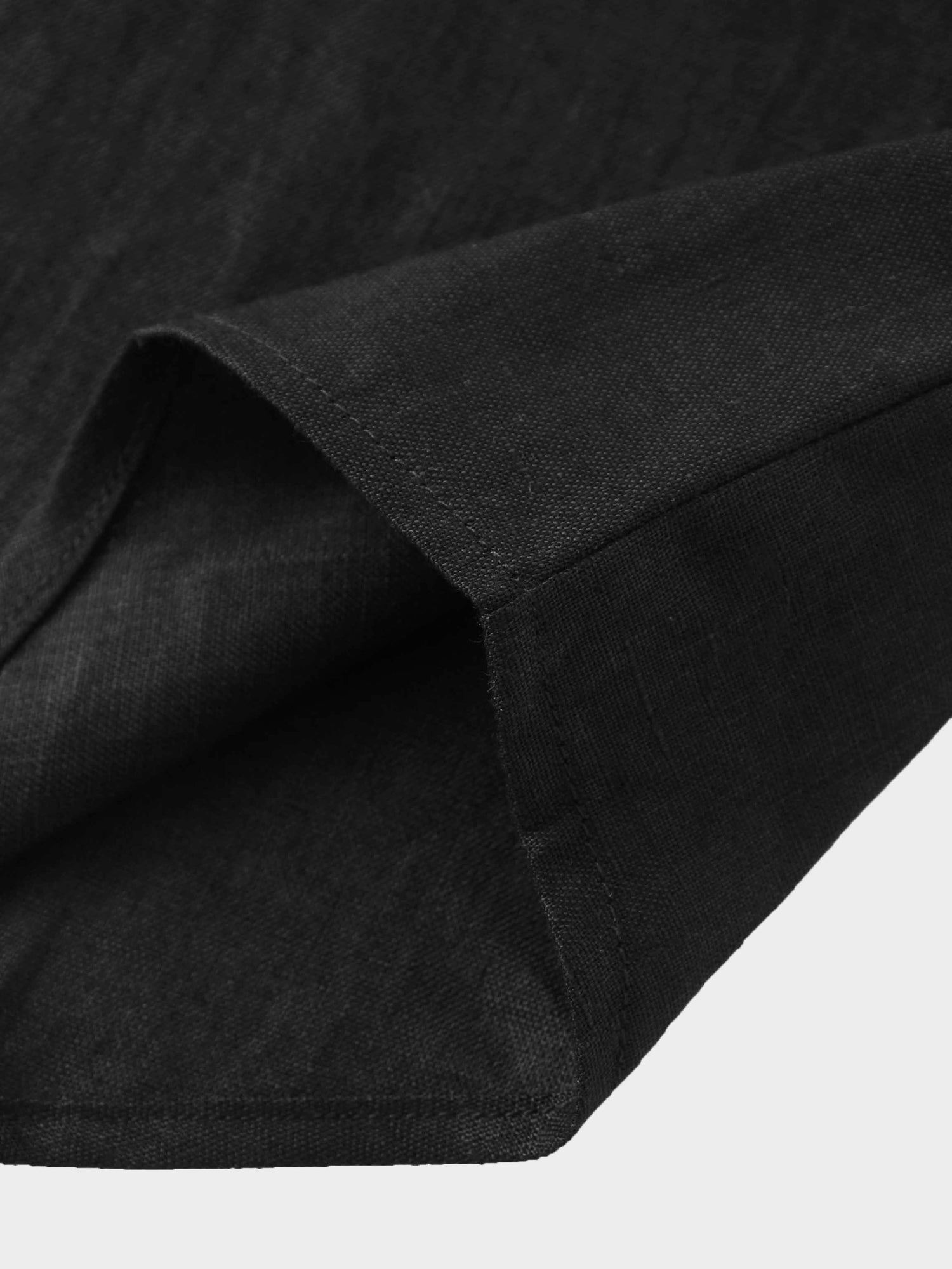 Linen Button Down Blouse-Black