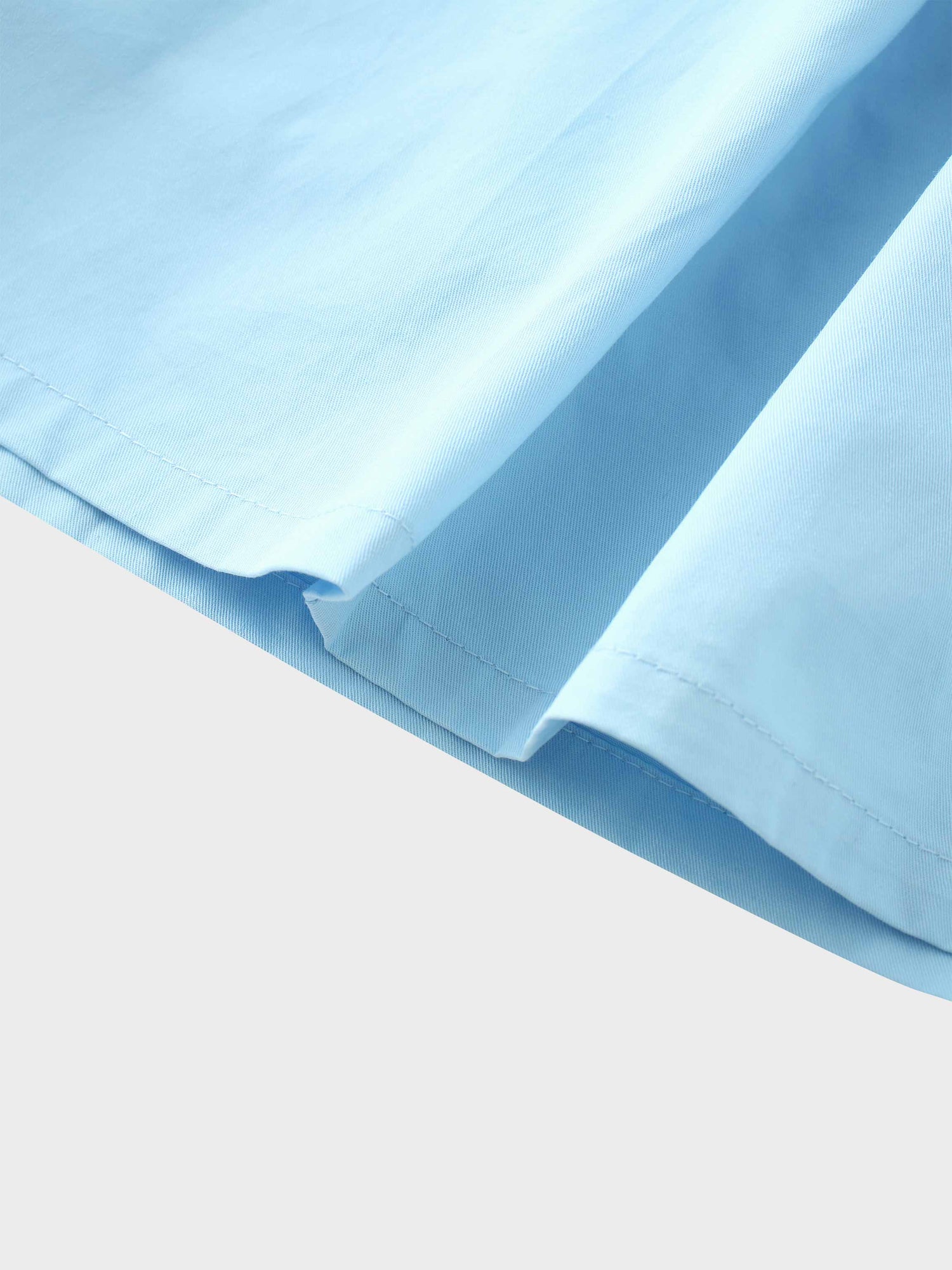 Stitch Down Cotton Pleated Skirt-Light Blue