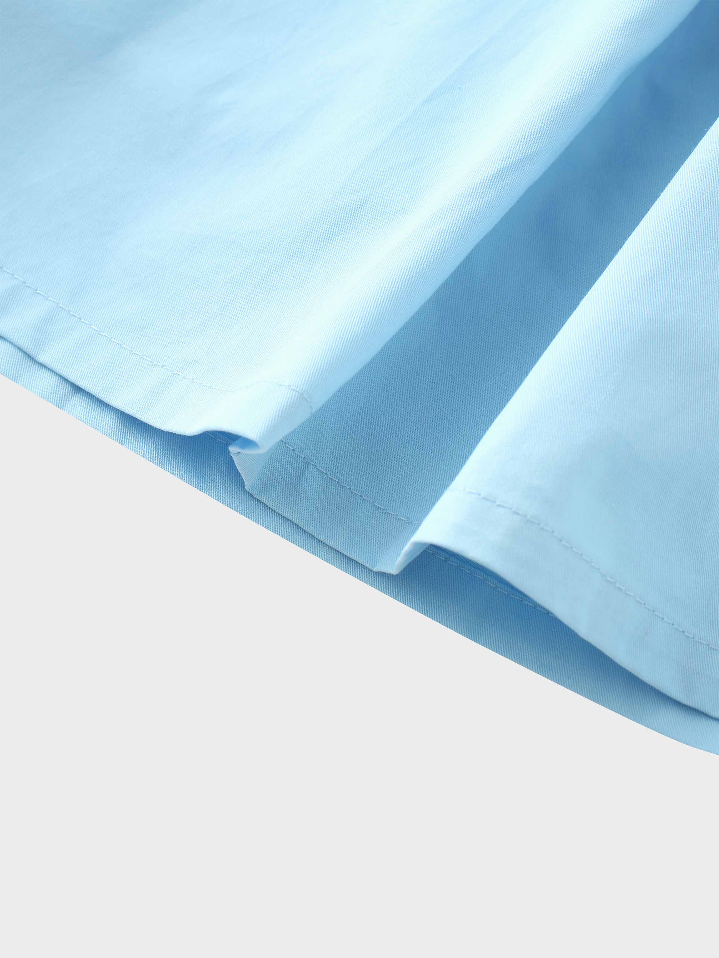 Stitch Down Cotton Pleated Skirt-Light Blue