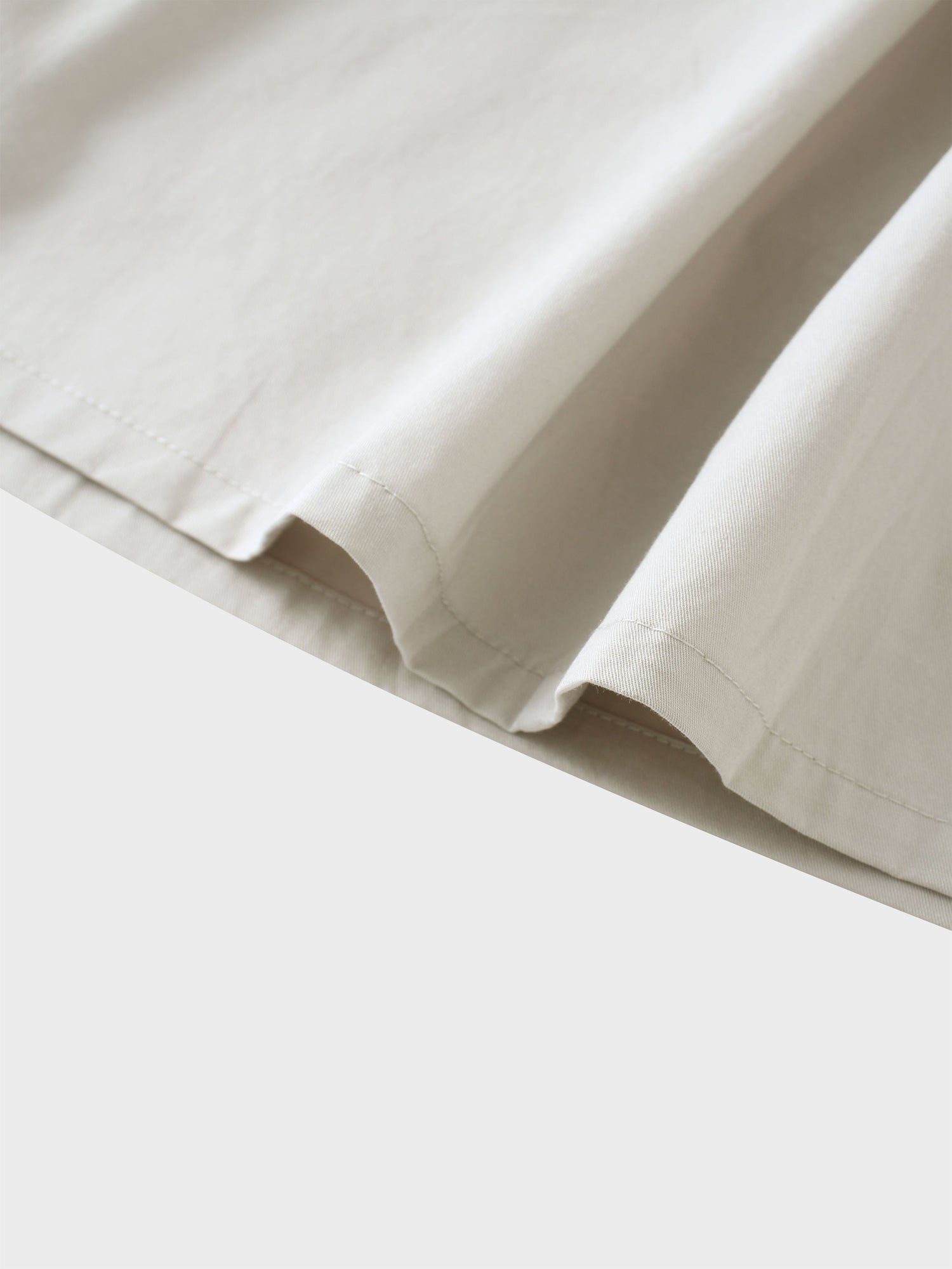 Stitch Down Cotton Pleated Skirt-Light Grey