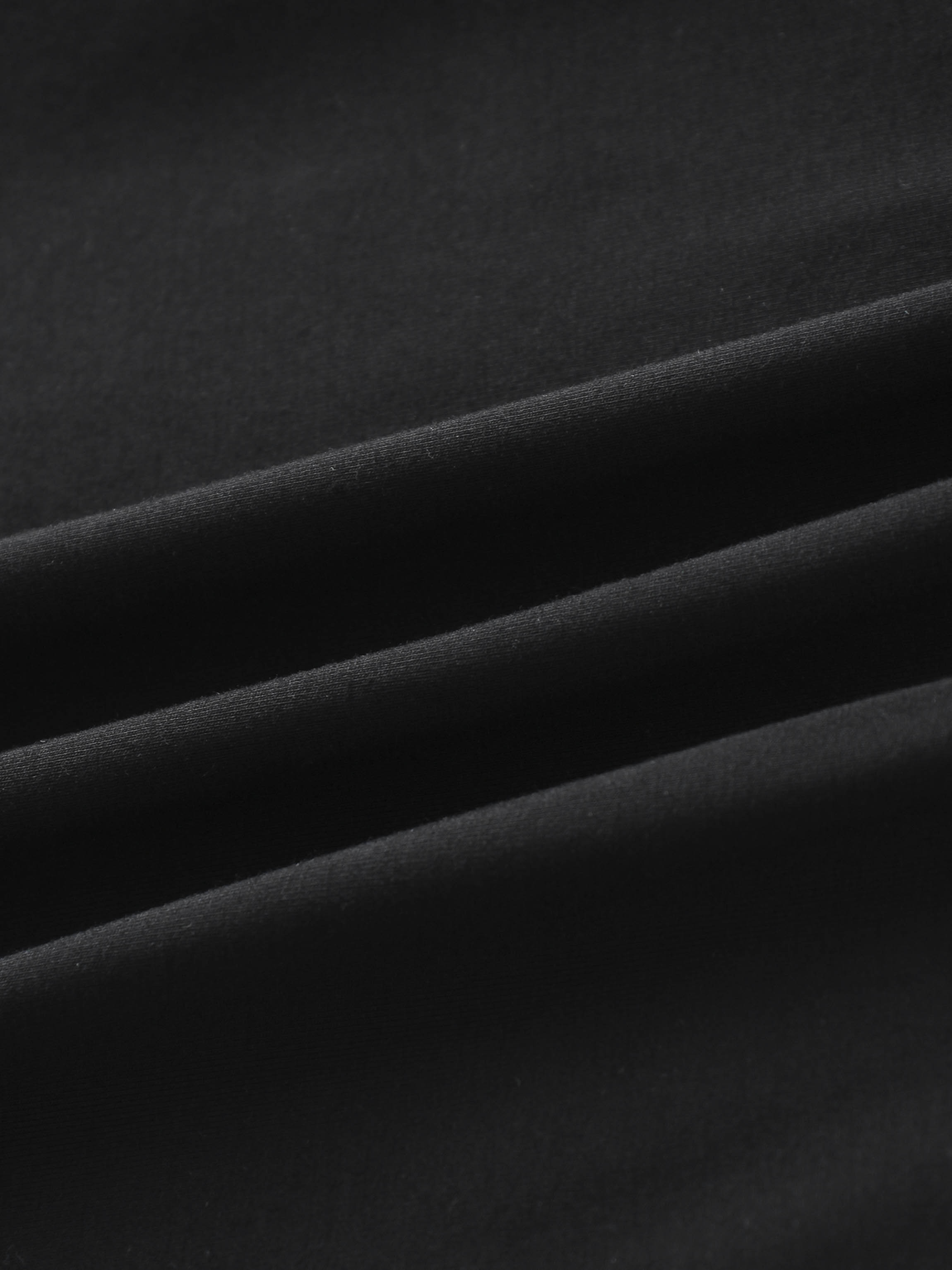 Curved Gathered Detailed T-Shirt-Black