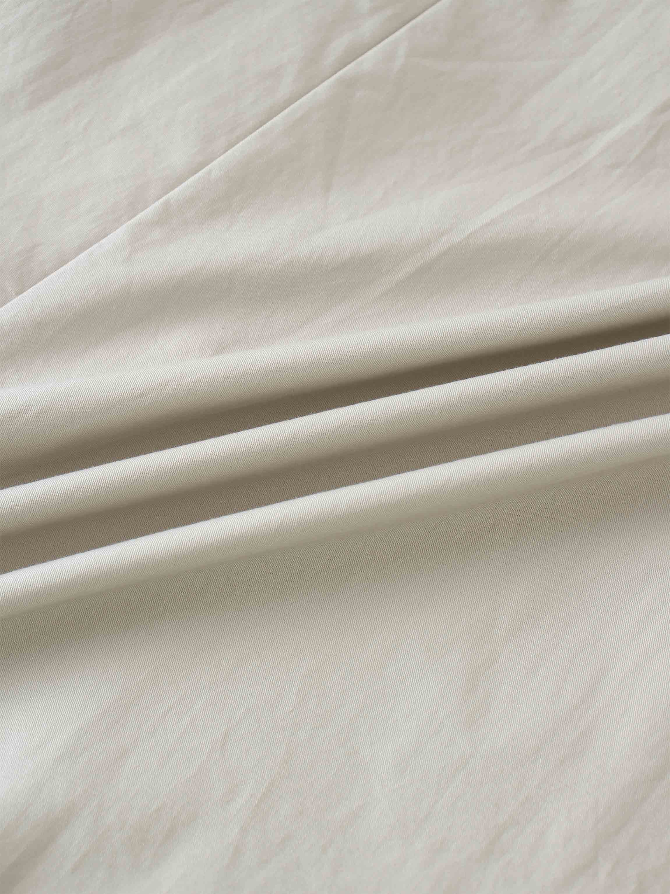 Stitch Down Cotton Pleated Skirt-Light Grey