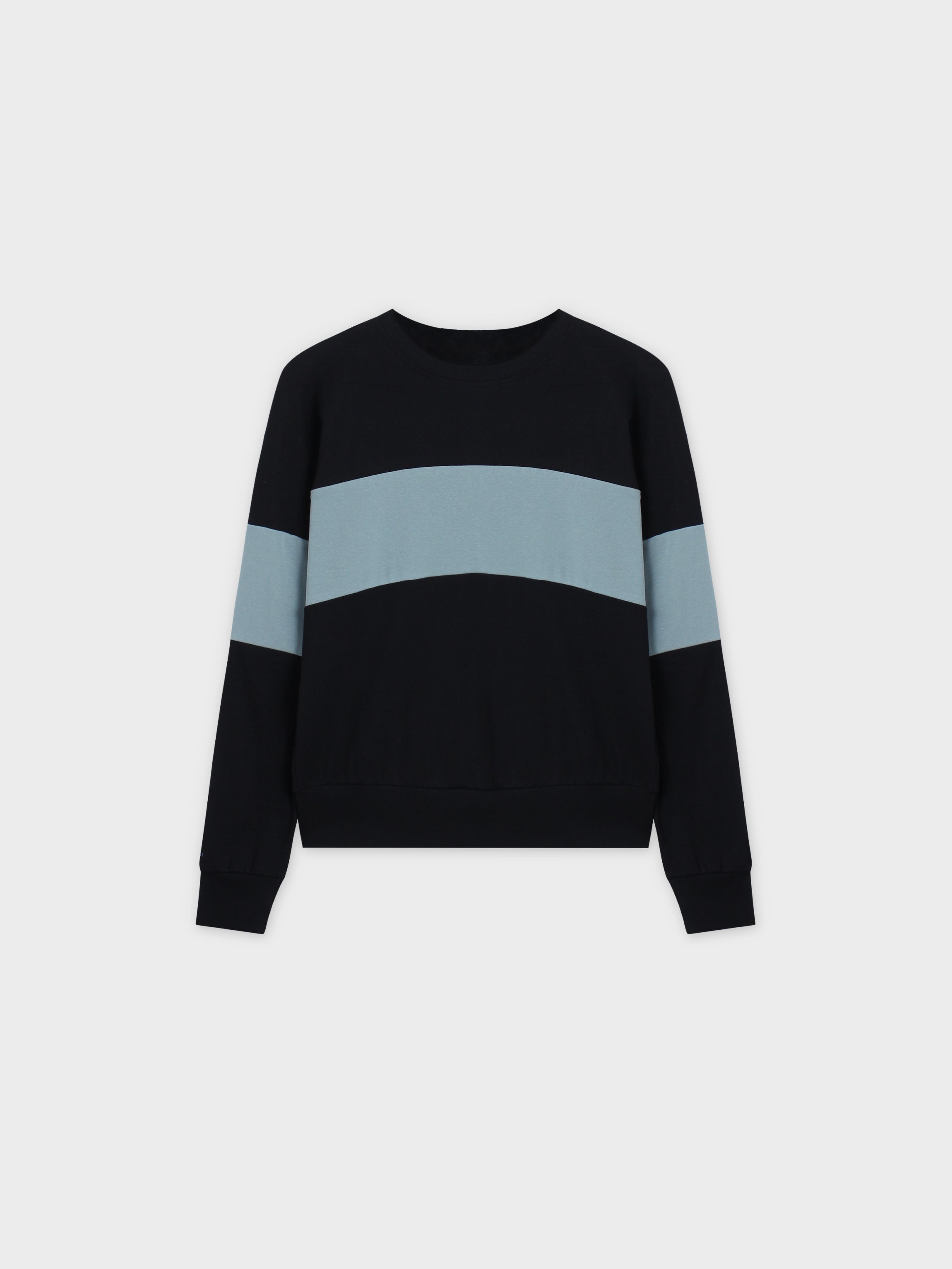 Wide Stripe Bomber-Black/Teal