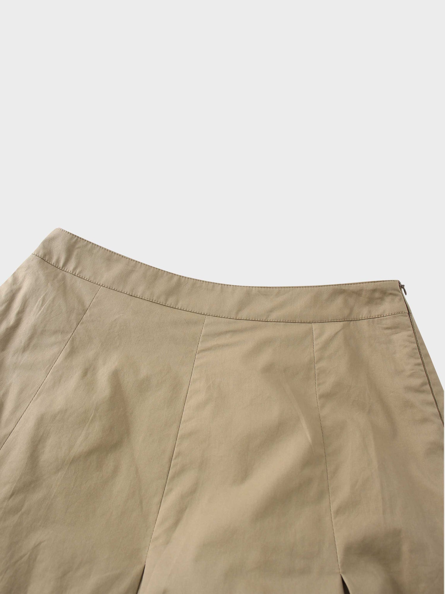 Stitch Down Cotton Pleated Skirt-Sand