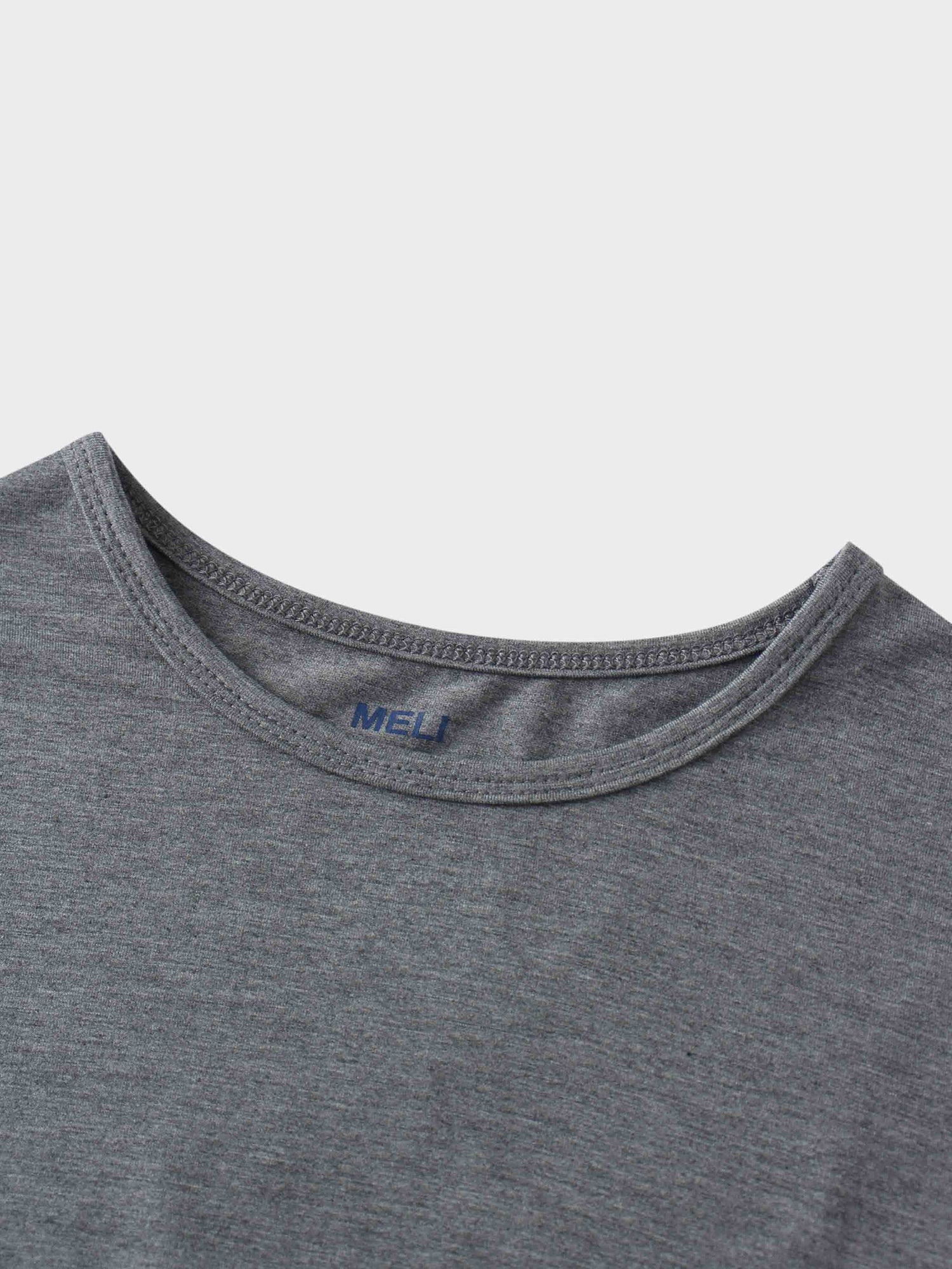 Curved Gathered Detailed T-Shirt-Heathered Grey