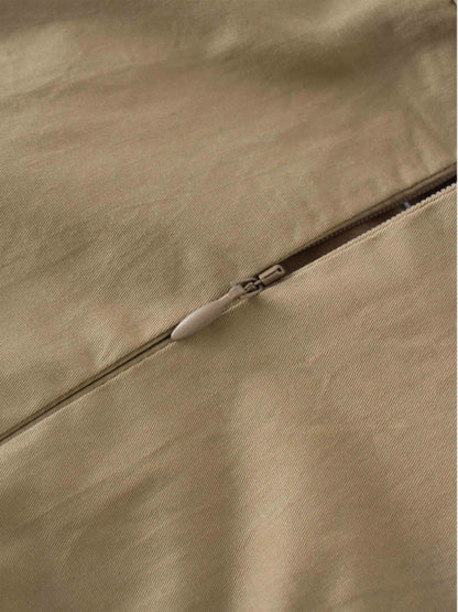 Stitch Down Cotton Pleated Skirt-Sand