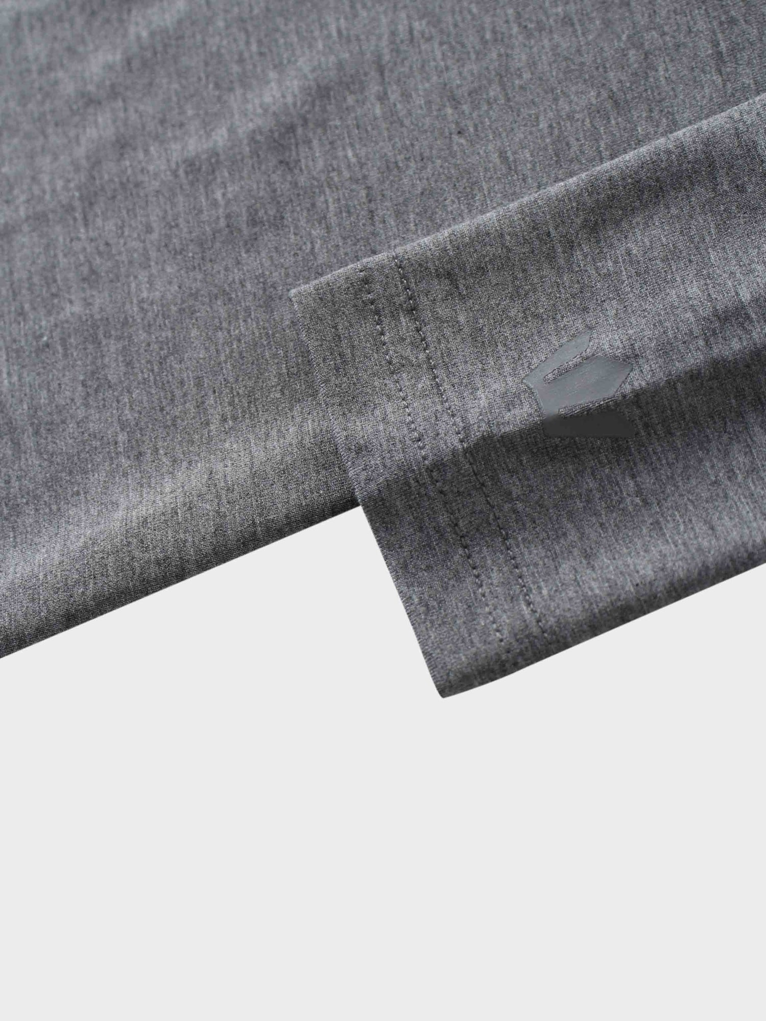 Curved Gathered Detailed T-Shirt-Heathered Grey