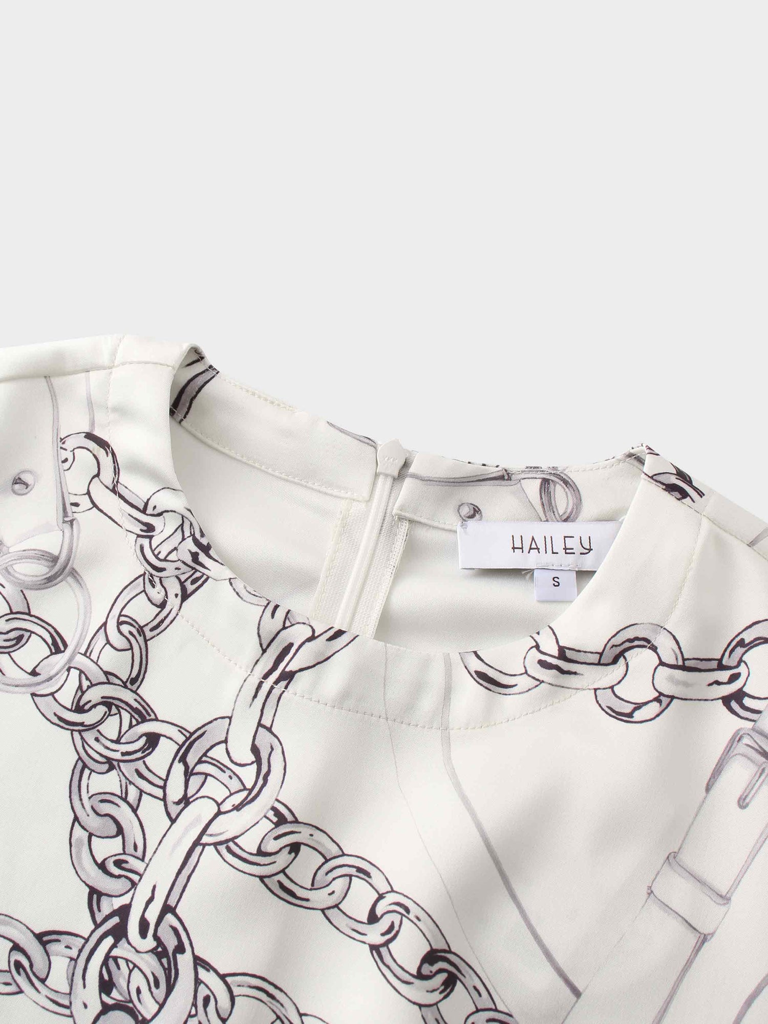 Faux Satin Crop Swing Top-Chains