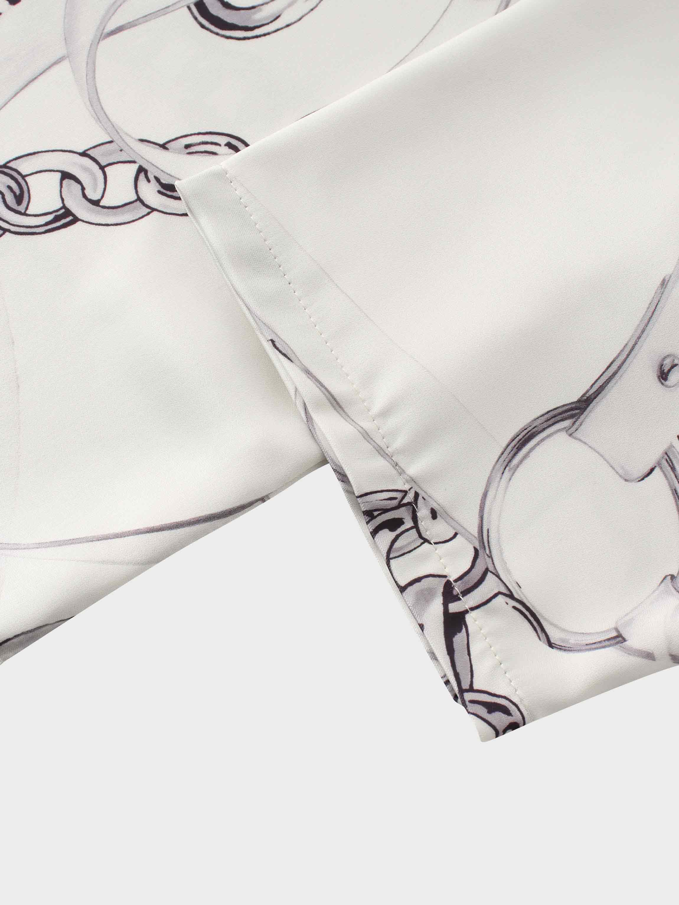 Faux Satin Crop Swing Top-Chains