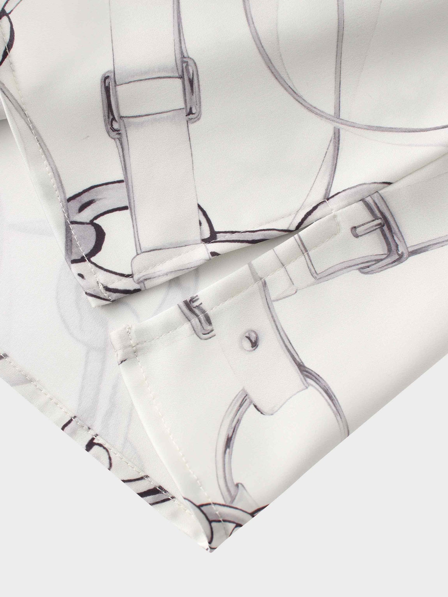 Faux Satin Crop Swing Top-Chains