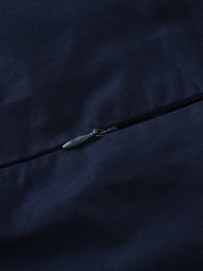 Stitch Down Cotton Pleated Skirt-Navy